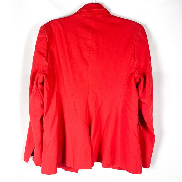 Derek Lam 10 Crosby Noah Blazer Red One-Button Jacket Cotton‎ Blend Sz 14 - Picture 11 of 14